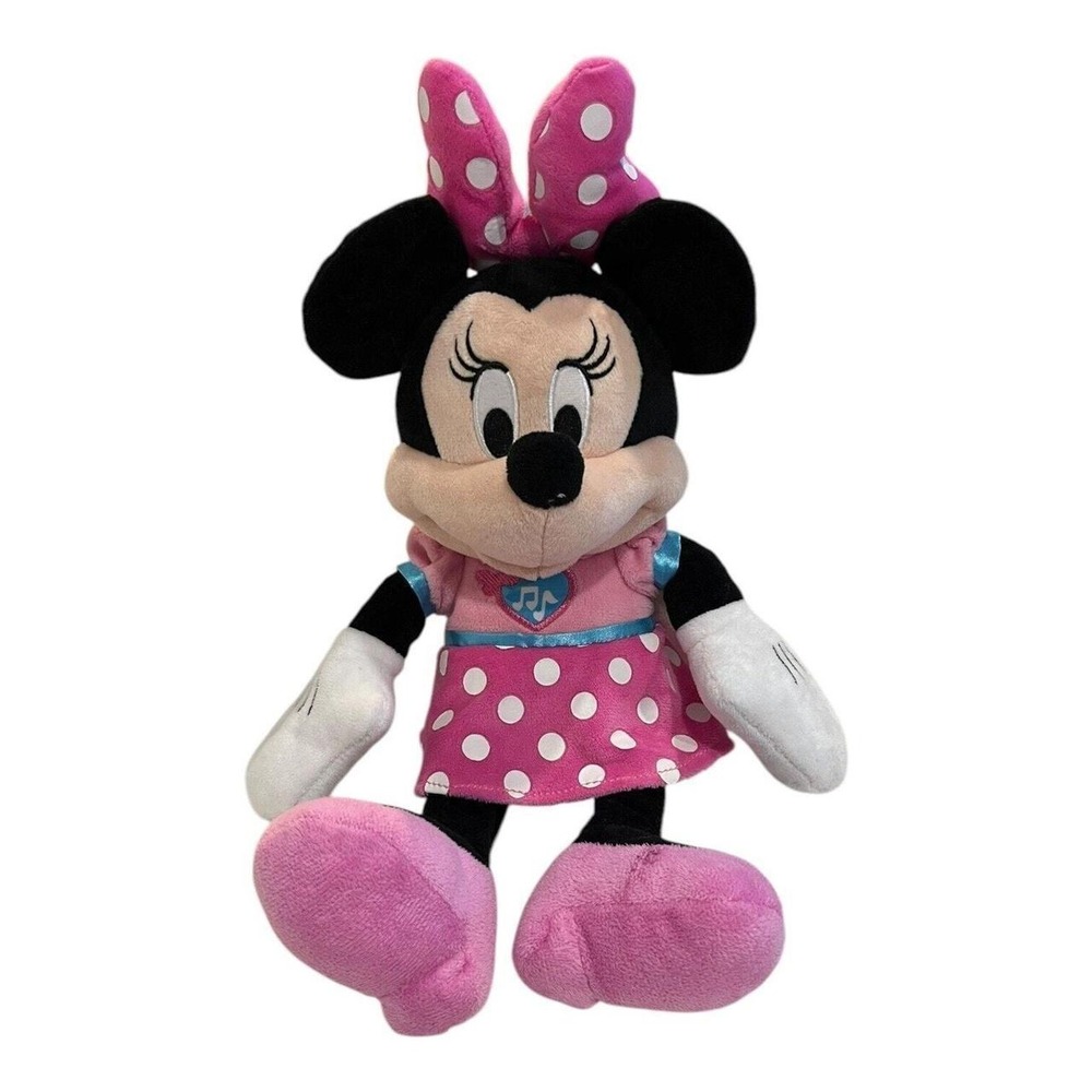 Disney Minnie Mouse Bowtique Plush Doll Sings Happy Helper Light Up Bow tested